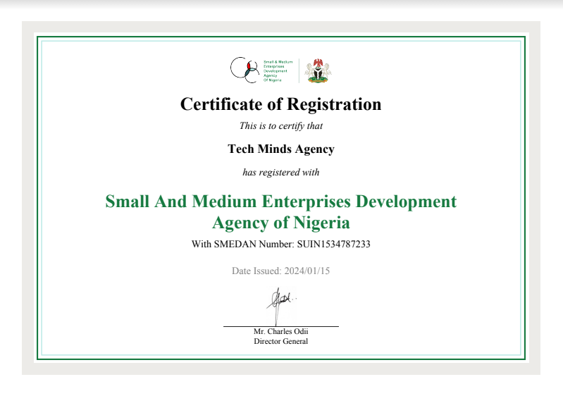 business certificate
